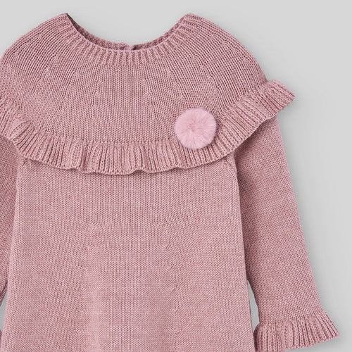Ballet Pink Pom Knit Dress