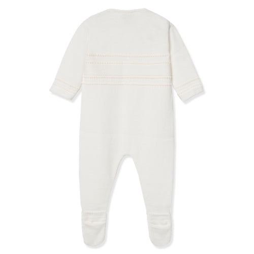 Cream/Beige Knit Footie