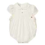 Ivory Double Bow Lace Romper