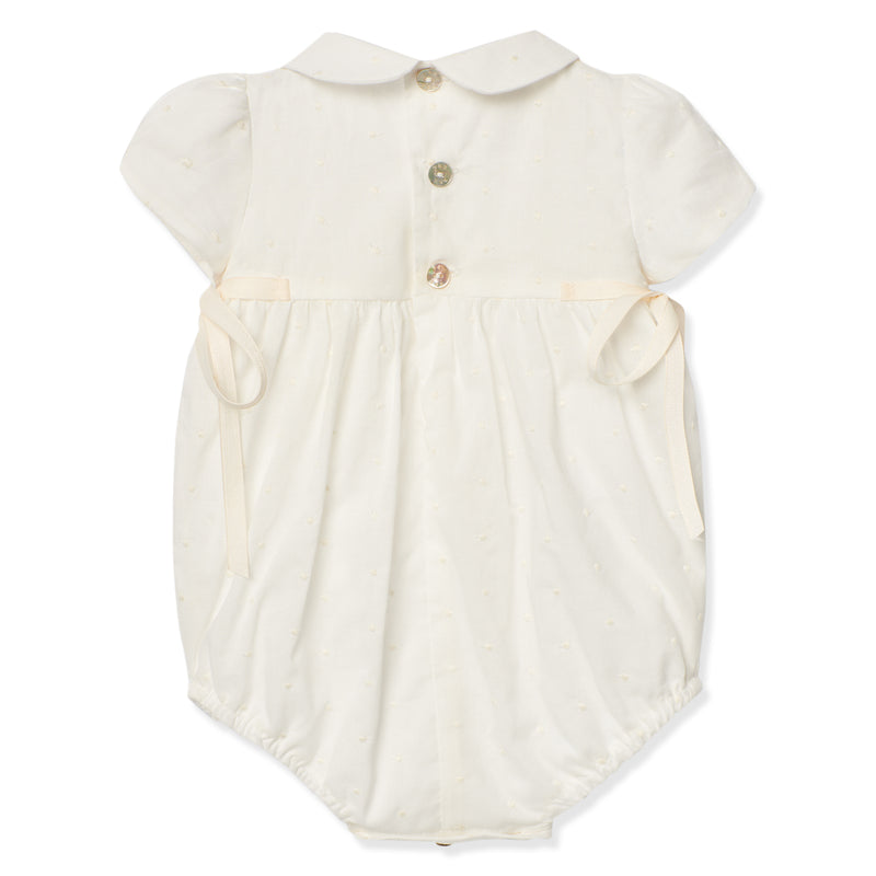 Ivory Double Bow Lace Romper