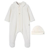 PAZ Cream Velour Footie Set | Neutral