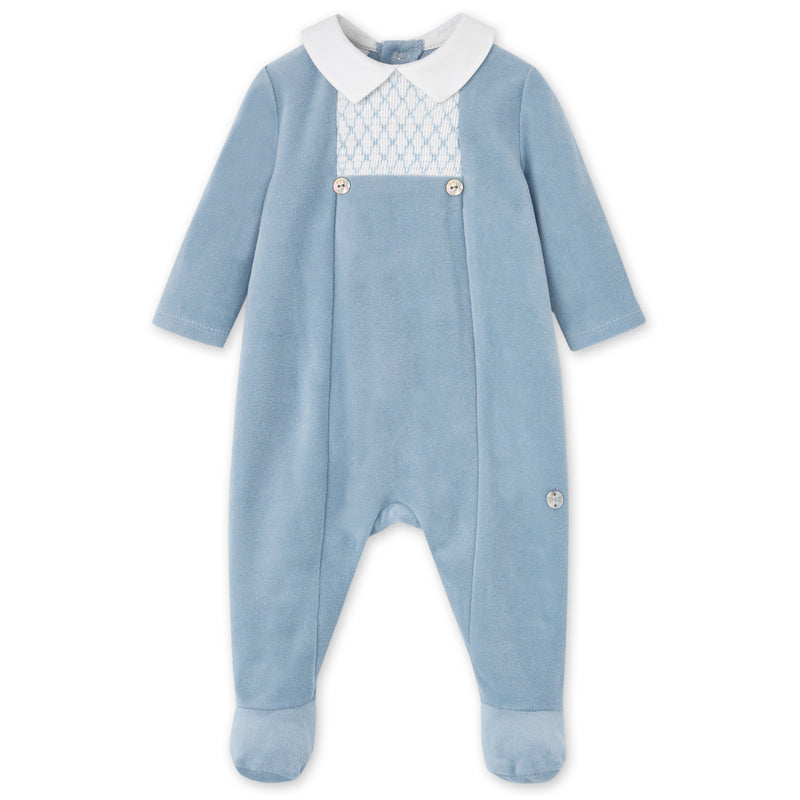 PAZ Dutch Blue Velour Footie | Boy