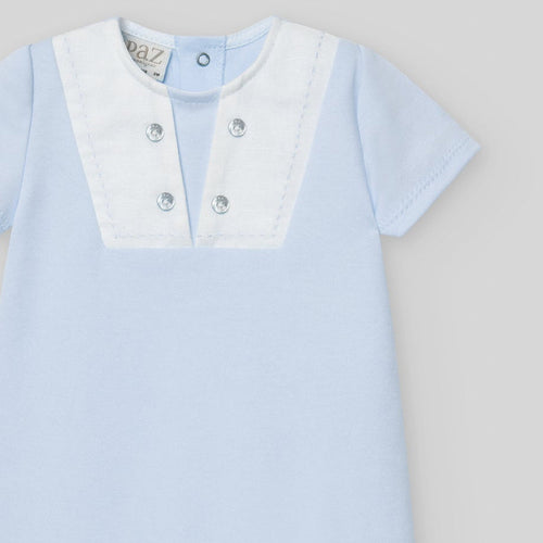 Blue Cotton Shortie Romper