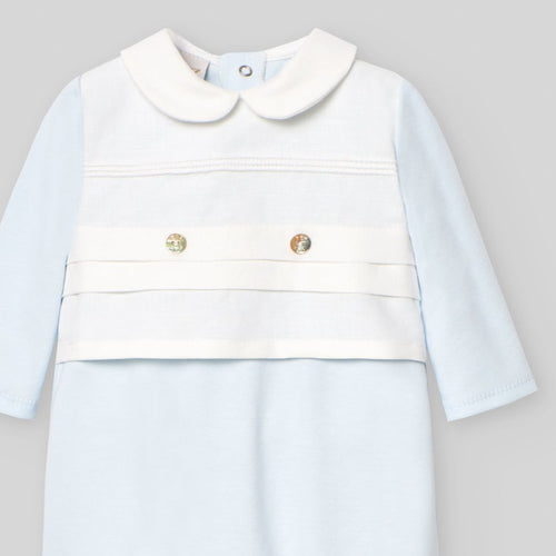 Blue Double Button Footie