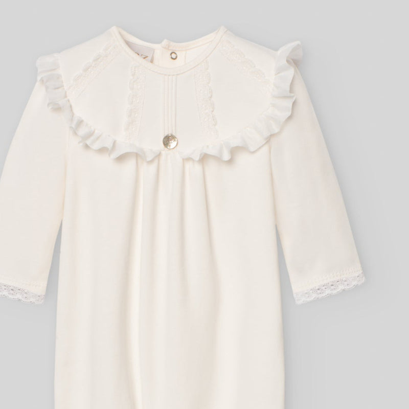 White Lace Bib Footie