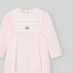 Pink Cotton Lace Footie