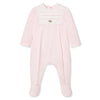 Pink Cotton Lace Footie