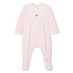 Pink Cotton Lace Footie