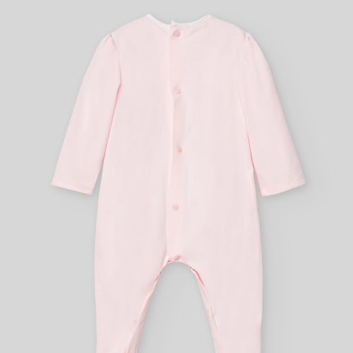 Pink Cotton Lace Footie