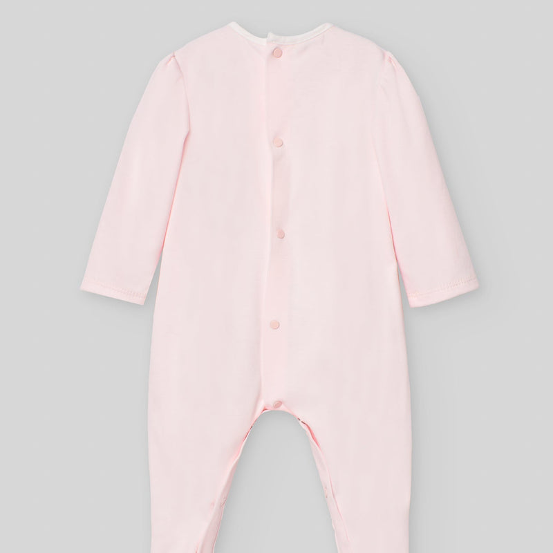 Pink Cotton Lace Footie
