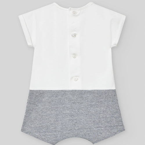 Blue Stripe Shortie Romper