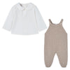 Beige Knit Overall Set