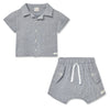 Navy Stripe Short Set