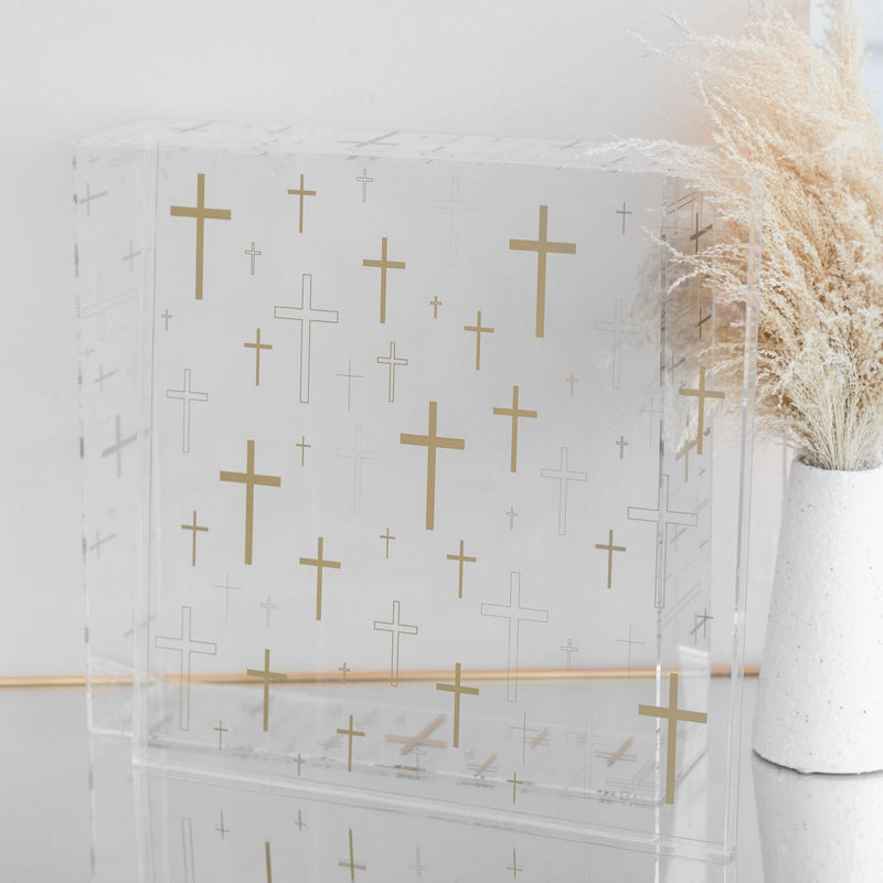 HUGBUG All Over Cross Design© Christening Acrylic Box