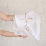 HUGBUG Classic Cross © Set of 2 Christening Hand Towels | Gold