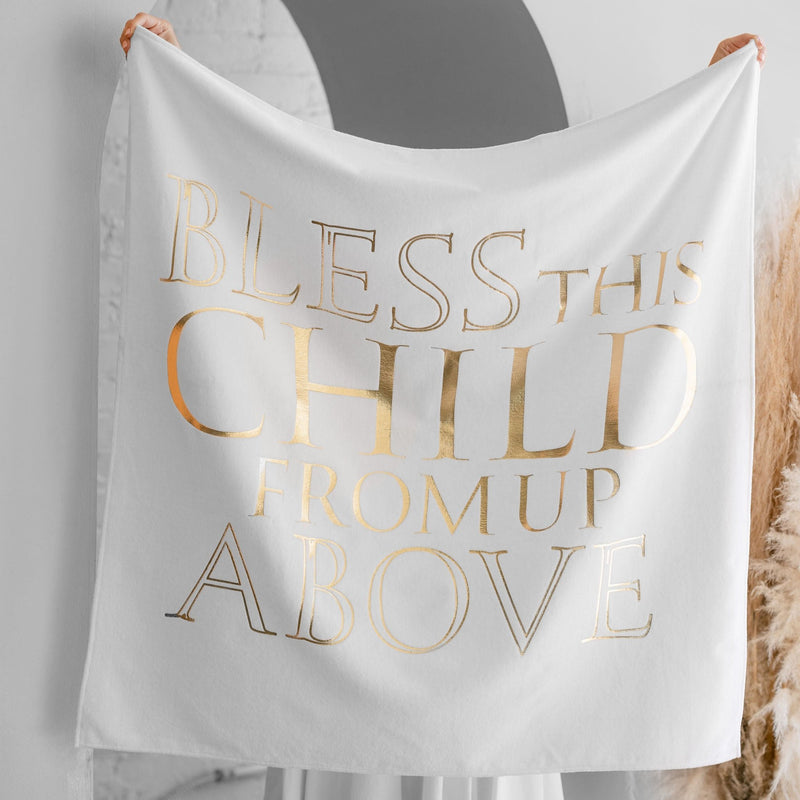 HUGBUG Bless This Child© Christening Towel | Gold