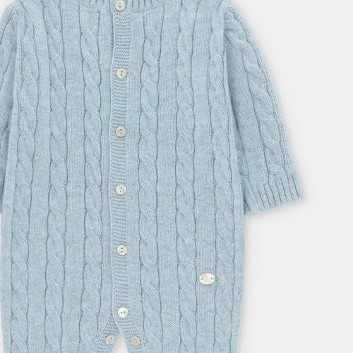 Blue Cable Knit Romper