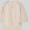 Beige Knit Footie Set
