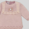 Pink Lace Trim Footie Set