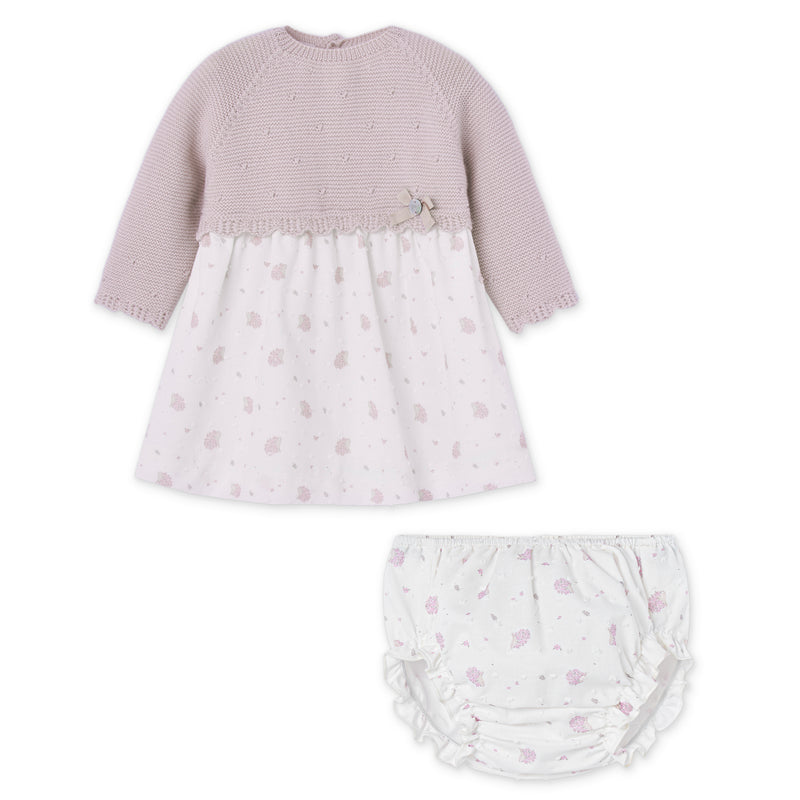Mauve Knit Dress & Bloomer 3M
