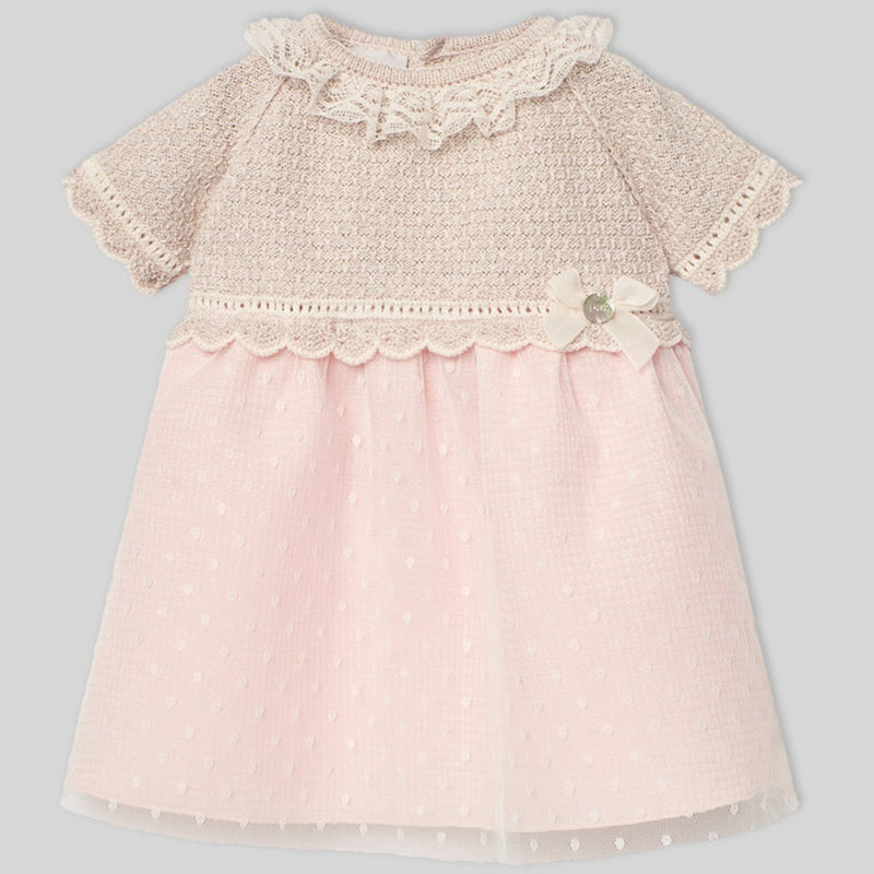 Nude Polka Dot Knit Dress