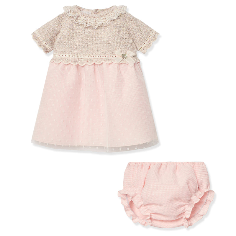 Nude Polka Dot Knit Dress