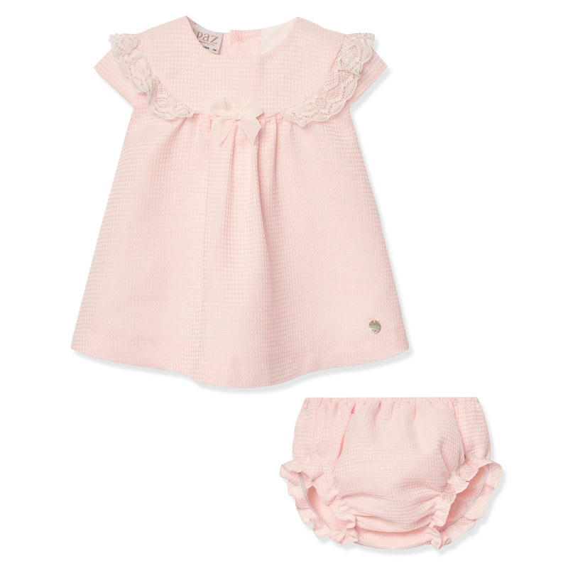 Peach Textured Lace Dress