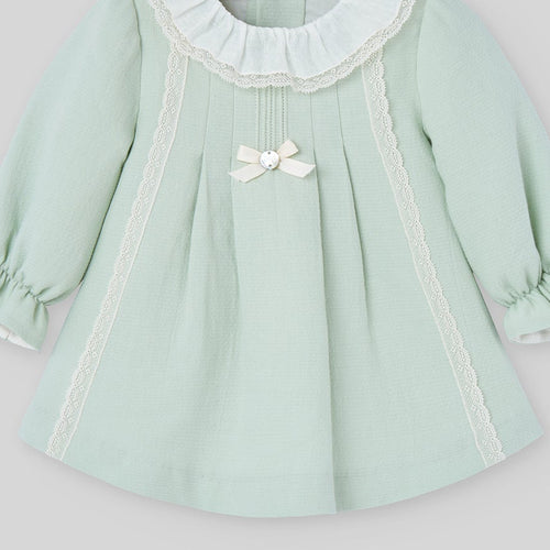 Powder Green Lace Trim Dress