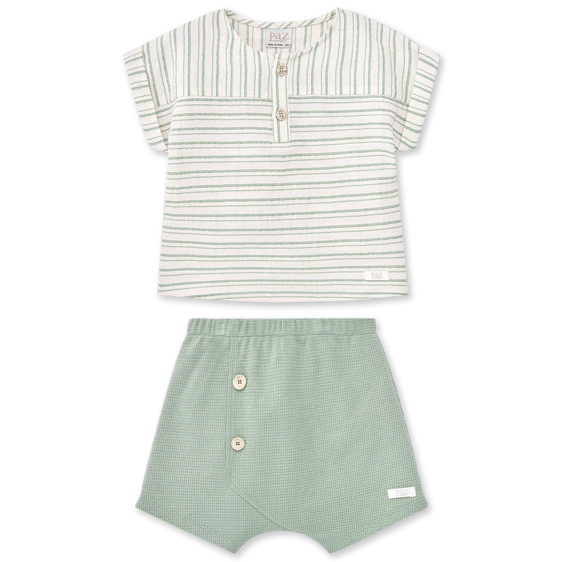 Mint Stripe Short Set