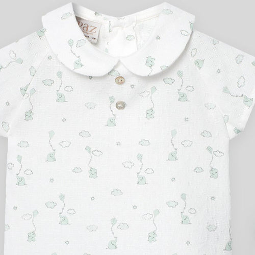 Seafoam Elephant Overall Set