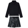 Black Leather Skirt Set