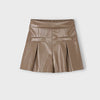 Nude Leather Skirt Set