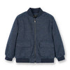 Navy Tweed Bomber Jacket