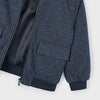 Navy Tweed Bomber Jacket