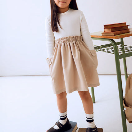 Nude Double Pocket Dress