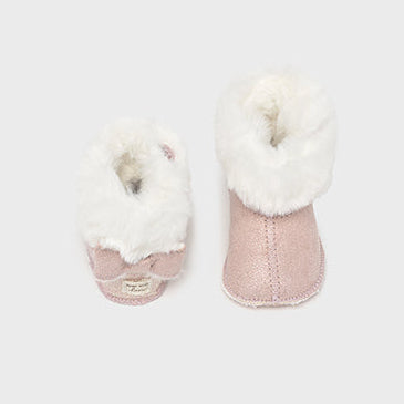 Pink Faux Fur Booties