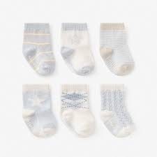 Classic Blues Baby Socks 6Pk