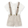 Linen Suspender Short Set | Boy