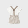 Linen Suspender Short Set | Boy