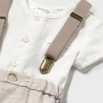 Linen Suspender Short Set | Boy