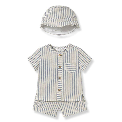 Linen Blue Stripe 3pc Set | Boy