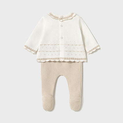 Knit Ruffle Nude 2pc Set | Girl