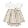 Nude Stripe Button Dress | Girl