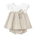 Nude Stripe Button Dress | Girl