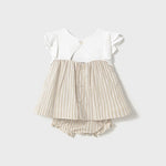 Nude Stripe Button Dress | Girl
