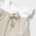 Nude Stripe Button Dress | Girl
