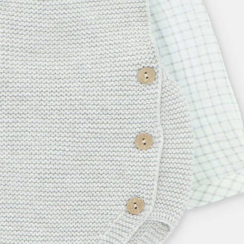 Grey Knit Button Romper