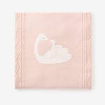 Pink Swan Knit Blanket