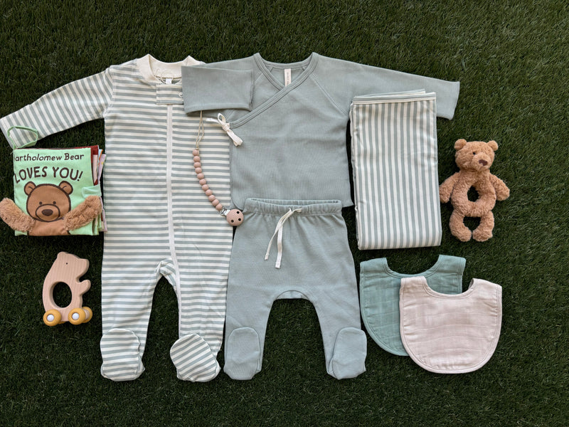Classic Sage Teddy Gift Set | Boy
