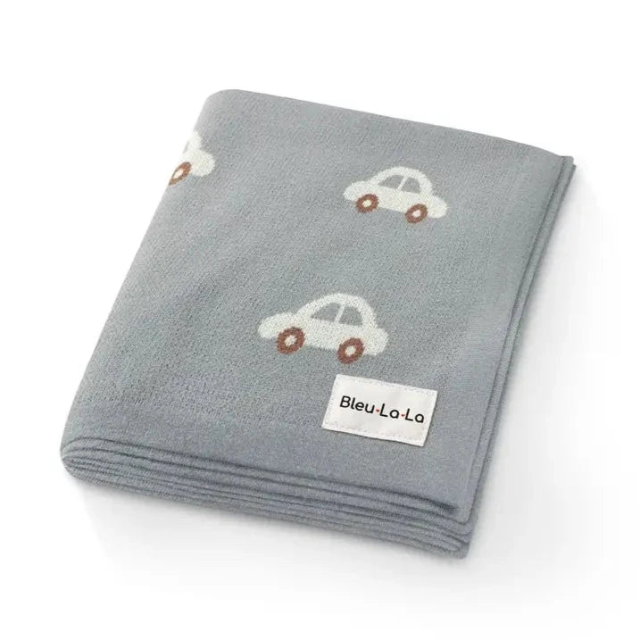 Knit Cars Blanket | Grey